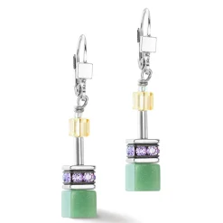 Coeur De Lion GeoCUBE Green Crystal Drop Earrings