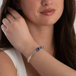Coeur De Lion GeoCUBE Precious Fusion Yellow Gold Tone Pearl Bracelet
