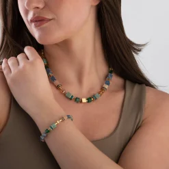 Coeur De Lion GeoCUBE Precious Fusion Yellow Gold Tone Necklace