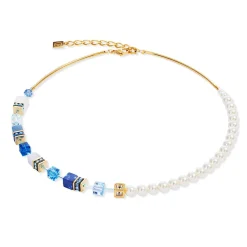 Coeur De Lion GeoCUBE Precious Fusion Yellow Gold Tone Pearl Necklace