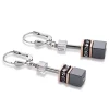 Coeur De Lion GeoCUBE Rose Gold Plated Drop Earrings