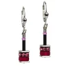 Coeur De Lion GeoCUBE Silver and Stainless Steel Crystal Earrings