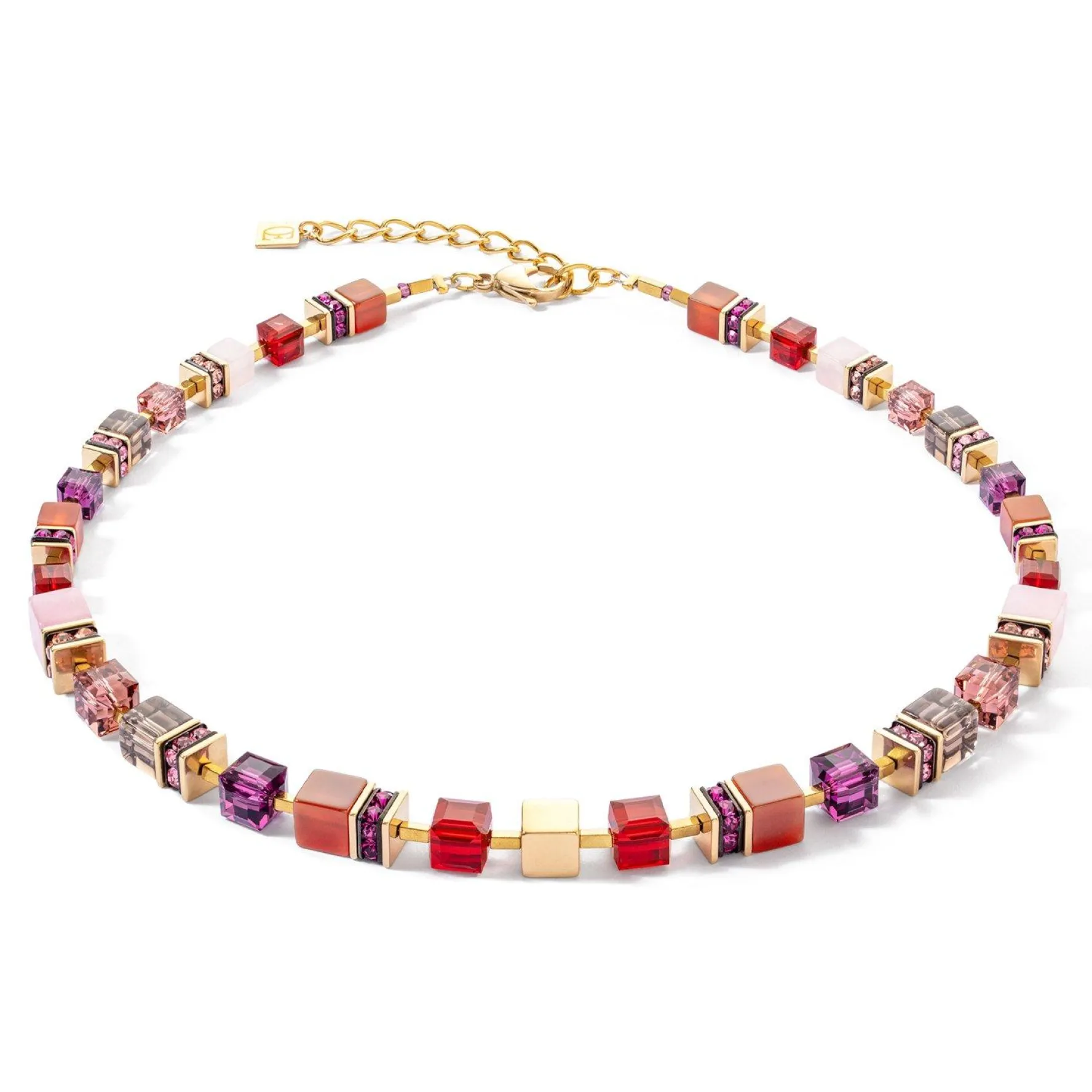 Coeur De Lion GeoCUBE Yellow Gold Tone Necklace