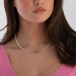 Coeur De Lion Joyful Colours Yellow Gold Tone Crystal Necklace