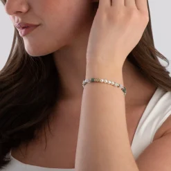 Coeur De Lion Precious Fusion Yellow Gold Tone Pearl and Crystal Bracelet