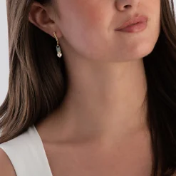 Coeur De Lion Precious Fusion Yellow Gold Tone Pearl Drop Earrings