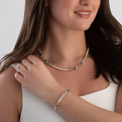 Coeur De Lion Precious Fusion Yellow Gold Tone Pearl and Crystal Necklace