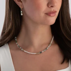 Coeur De Lion Precious Fusion Yellow Gold Tone Pearl and Crystal Necklace