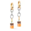 Coeur De Lion Yellow Gold Tone GeoCUBE Crystal Drop Earrings