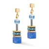 Coeur De Lion Yellow Gold Tone GeoCUBE Drop Earrings