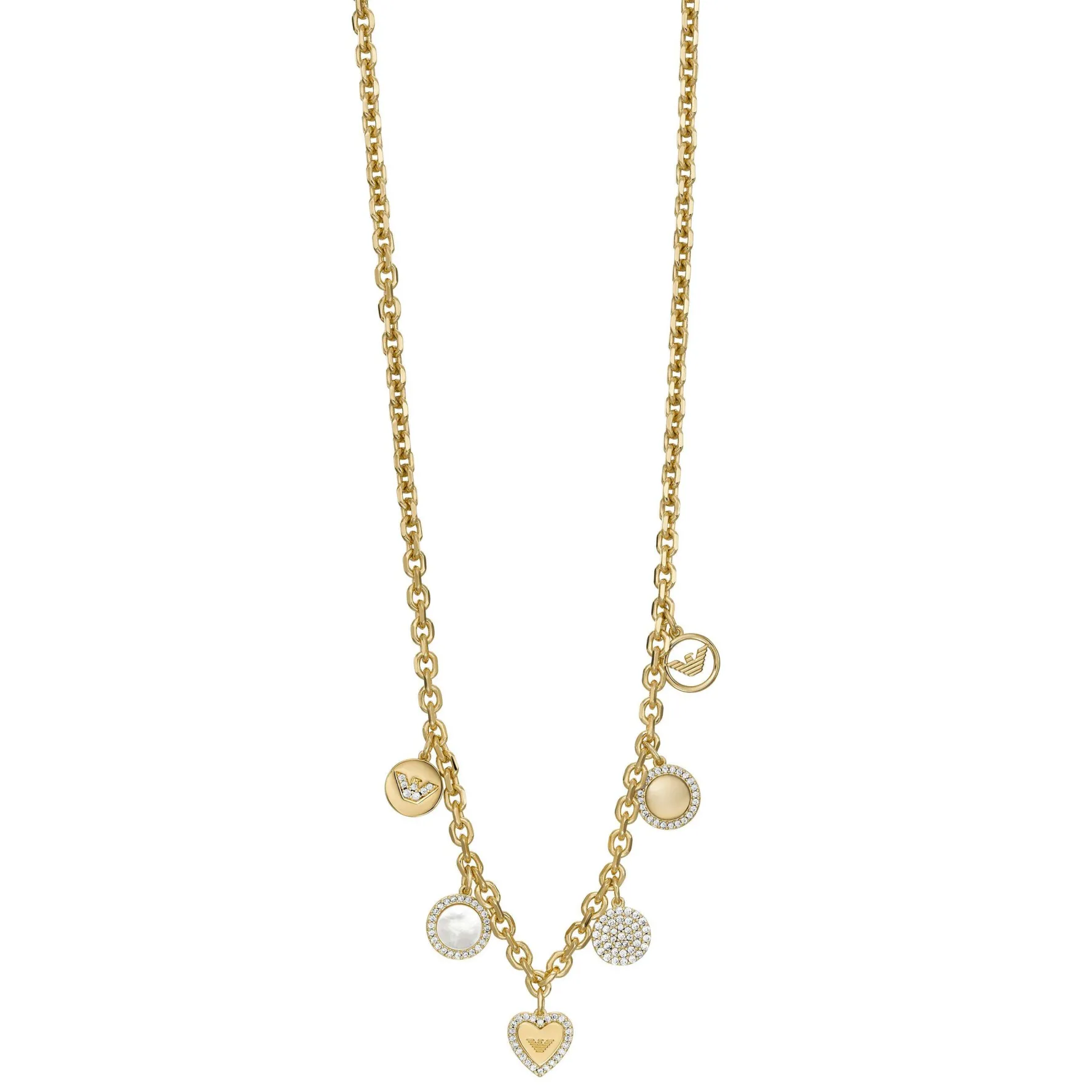 Emporio Armani Gold Tone Cubic Zirconia Necklace