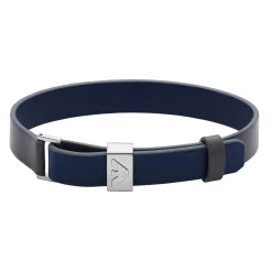 Emporio Armani Leather Logo Men’s Bracelet