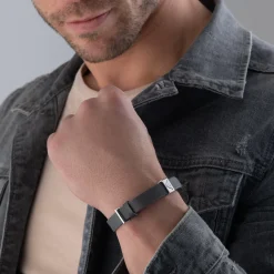 Emporio Armani Leather Logo Men’s Bracelet