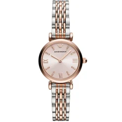 Emporio Armani 28mm Stainless Steel and Rose Gold Tone Crystal Ladies Watch