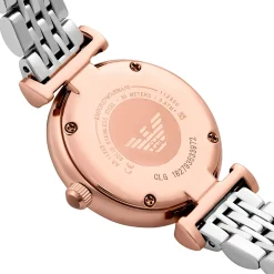 Emporio Armani 28mm Stainless Steel and Rose Gold Tone Crystal Ladies Watch