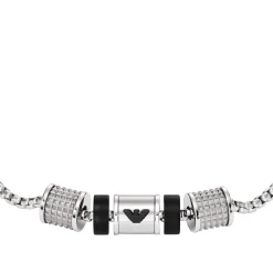 Emporio Armani Onyx Rondelle Men’s Bracelet