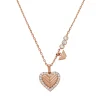 Emporio Armani Rose Gold Tone Cubic Zirconia Ladies Heart Necklace