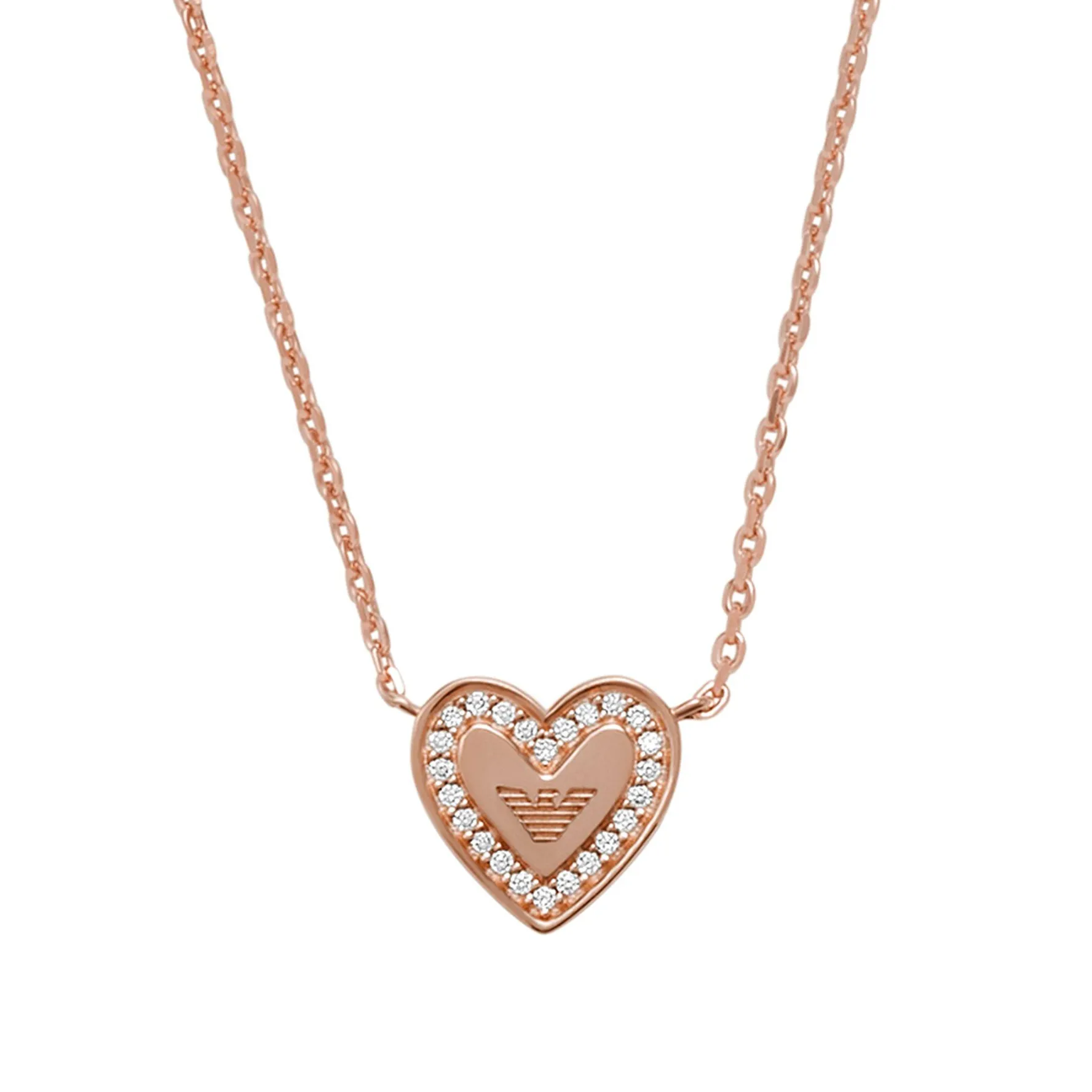 Emporio Armani Rose Gold Plated Heart Necklace