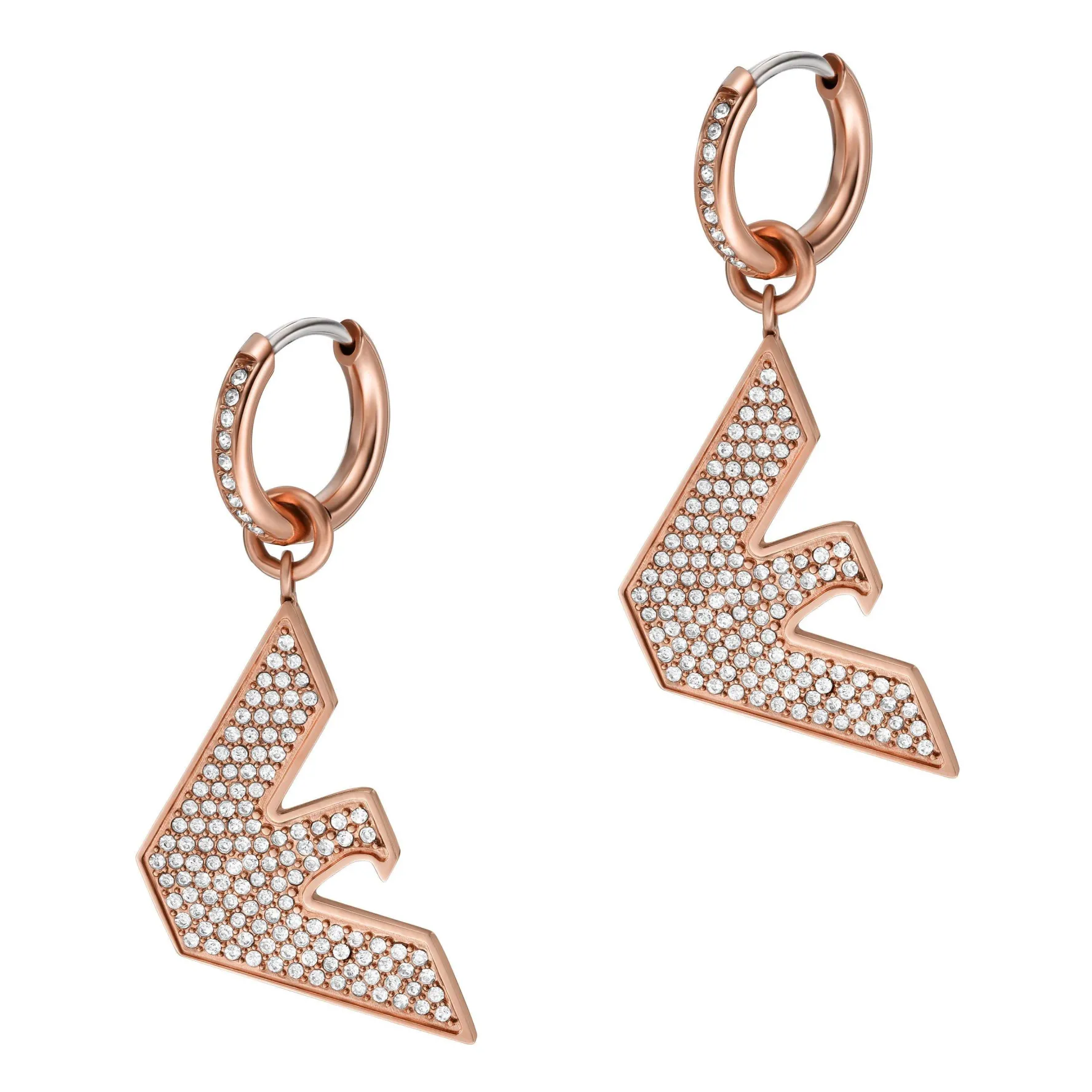 Emporio Armani Rose Tone Drop Earrings