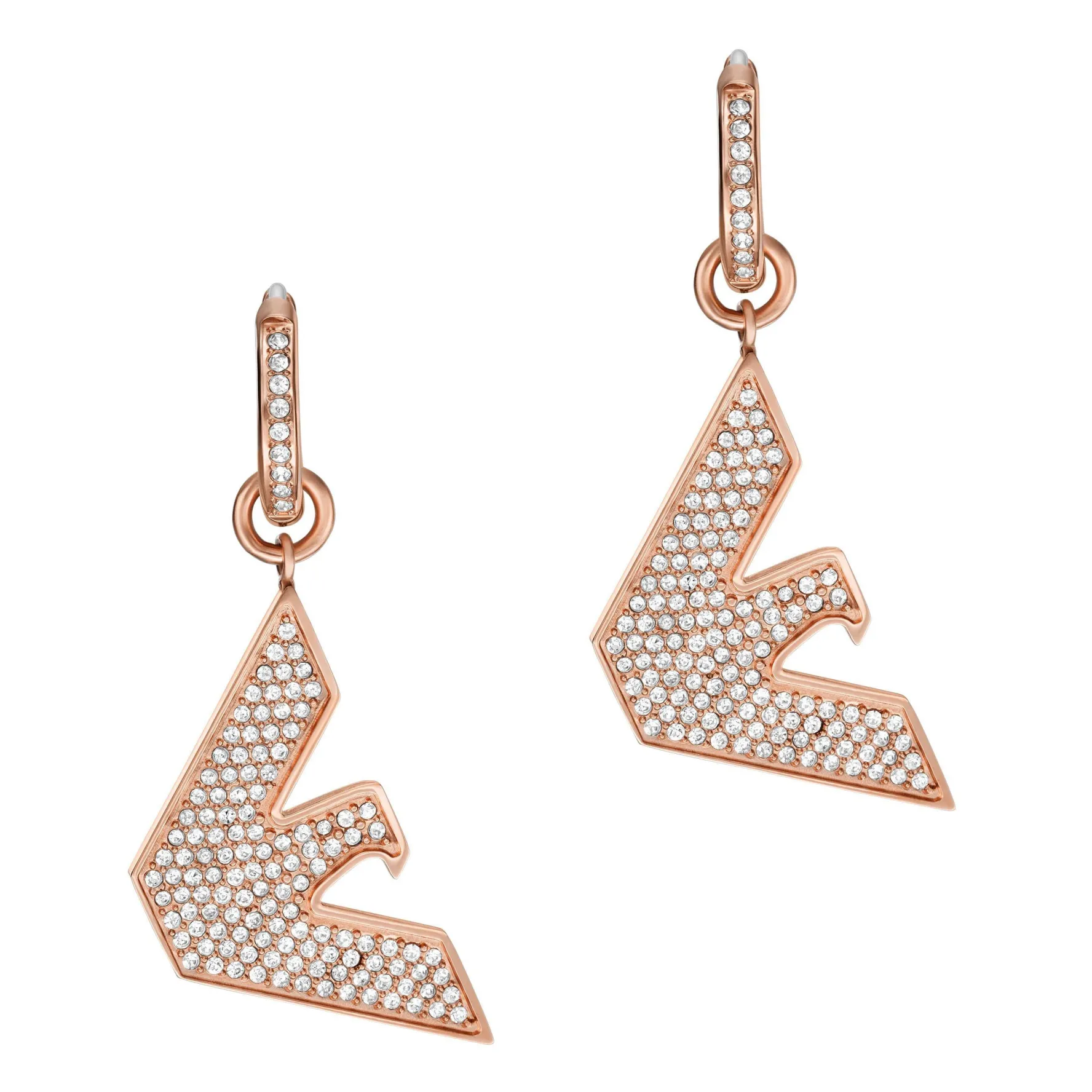 Emporio Armani Rose Tone Drop Earrings