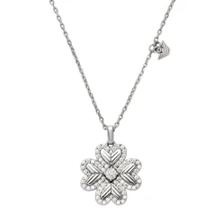 Emporio Armani Silver Cubic Zirconia Flower Pendant