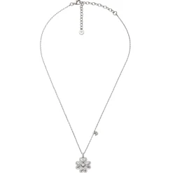 Emporio Armani Silver Cubic Zirconia Flower Pendant
