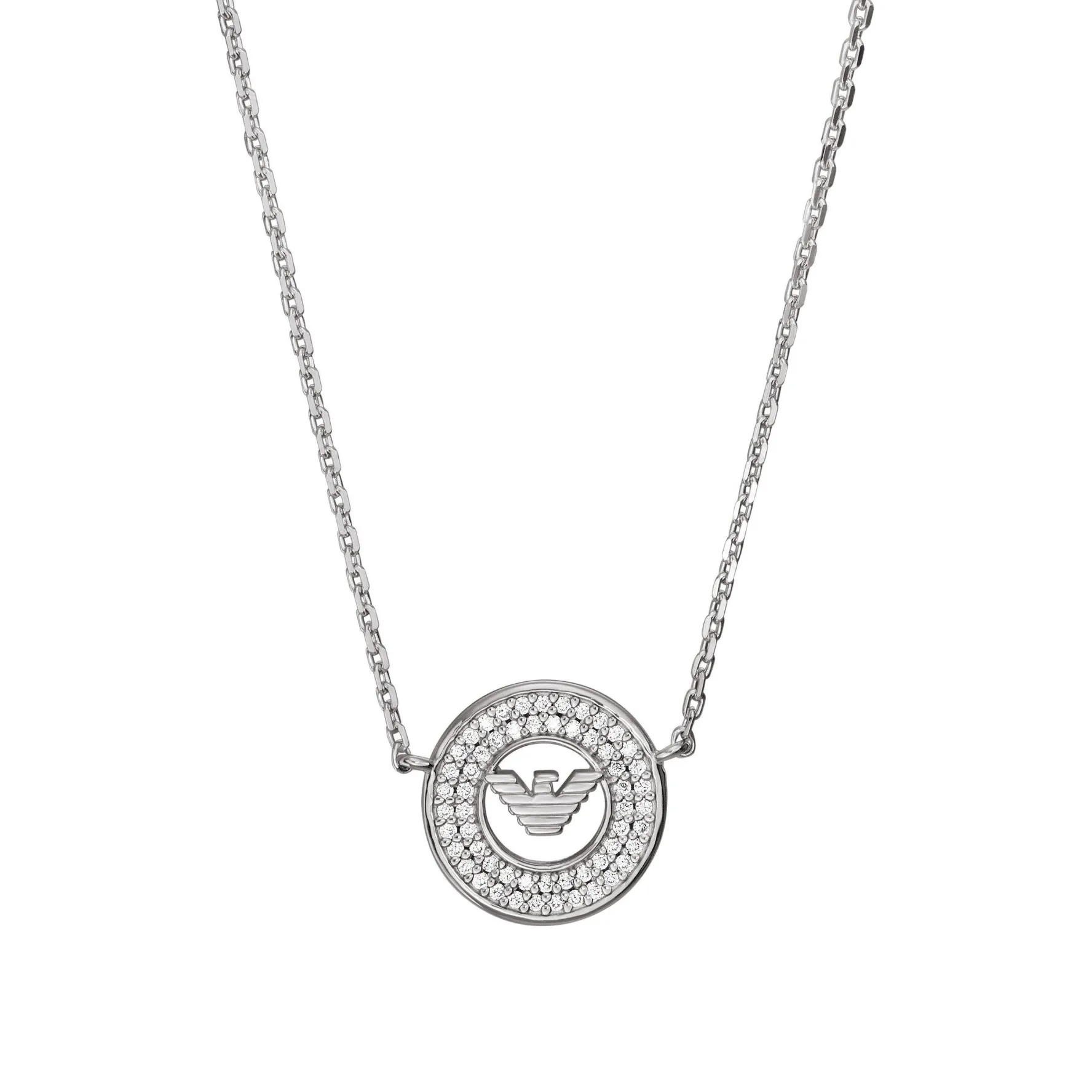 Emporio Armani Silver Cubic Zirconia Necklace