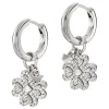 Emporio Armani Silver Cubic Zirconia Flower Drop Earrings