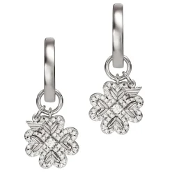 Emporio Armani Silver Cubic Zirconia Flower Drop Earrings