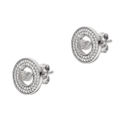 Emporio Armani Silver Plated Cubic Zirconia Stud Earrings