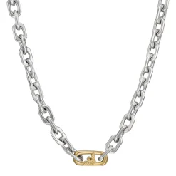 Emporio Armani Stainless Steel and Yellow Gold Plated Necklace