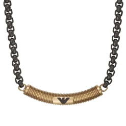 Emporio Armani Stainless Steel Black Necklace