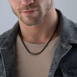 Emporio Armani Stainless Steel Black Necklace