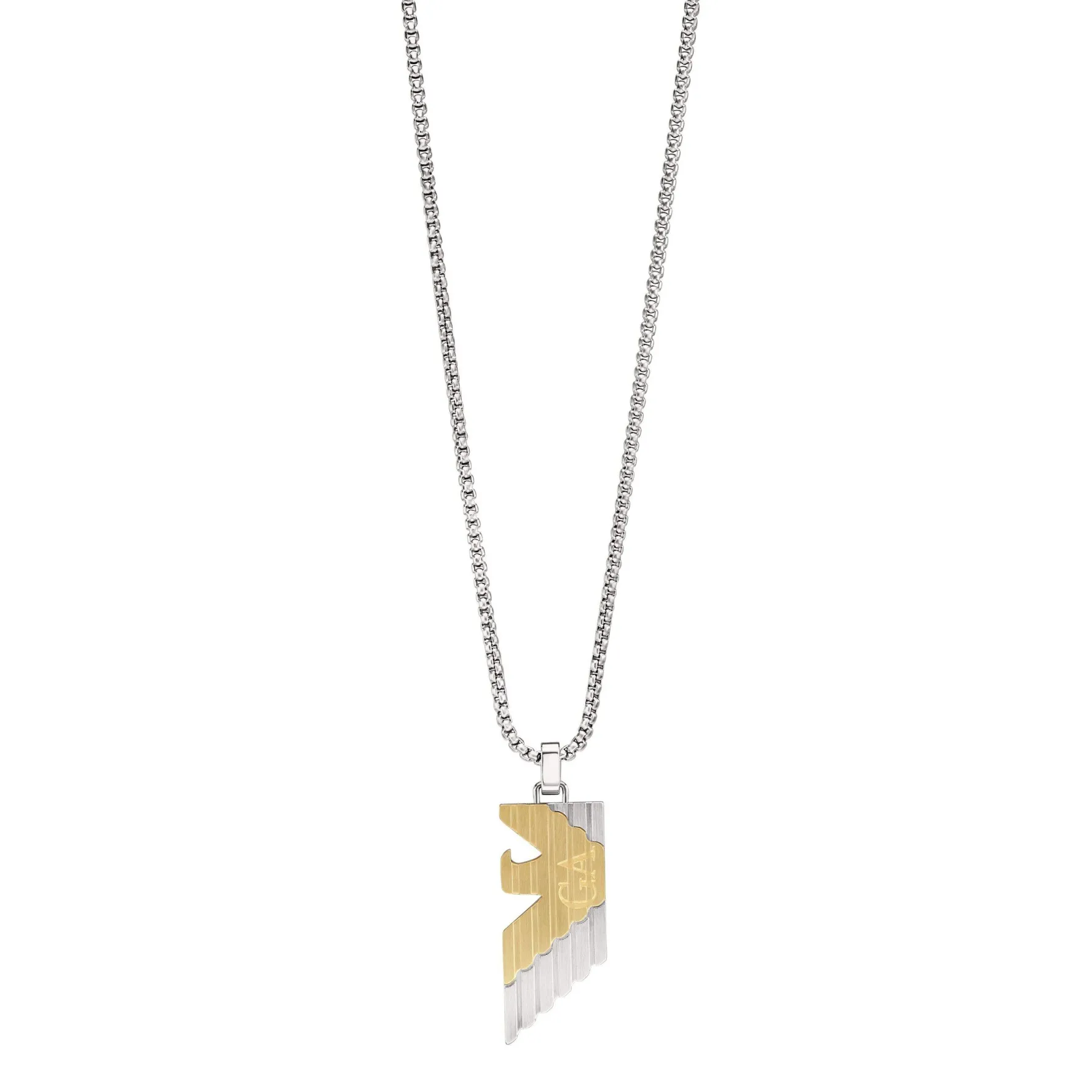 Emporio Armani Stainless Steel and Gold Tone Pendant