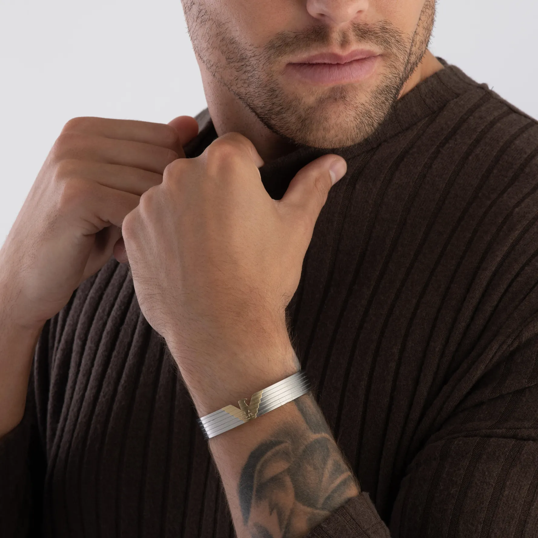 Emporio Armani Stainless Steel and Gold Tone Men’s Bracelet