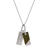 Emporio Armani Stainless Steel Green Dog Tag Pendant