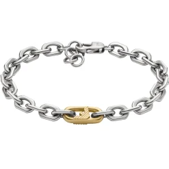 Emporio Armani Stainless Steel and Yellow Gold Plated Bracelet
