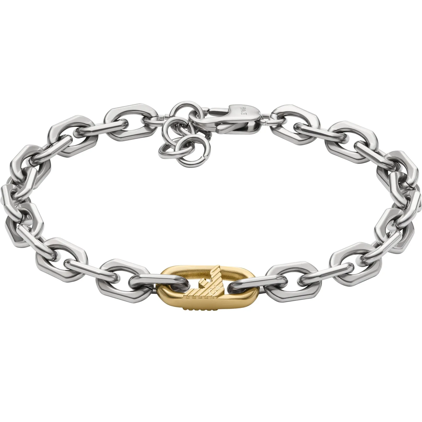 Emporio Armani Stainless Steel and Yellow Gold Plated Bracelet