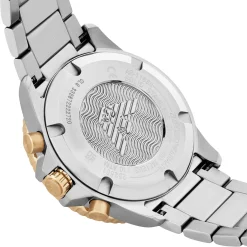 Emporio Armani World Explorer Solar 43.5mm Stainless Steel and Yellow Gold Tone Chronograph Men’s Watch
