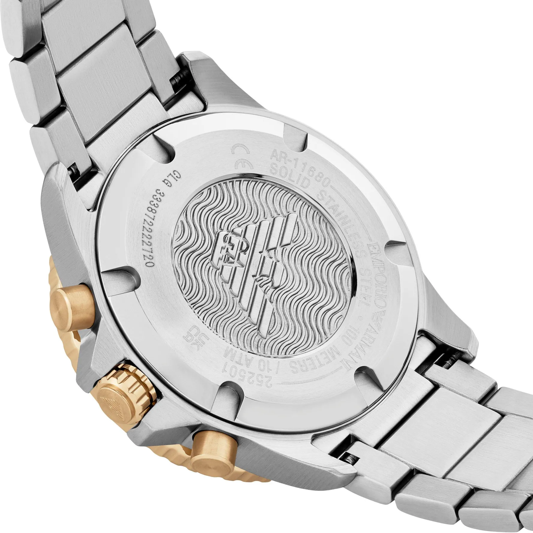 Emporio Armani World Explorer Solar 43.5mm Stainless Steel and Yellow Gold Tone Chronograph Men’s Watch
