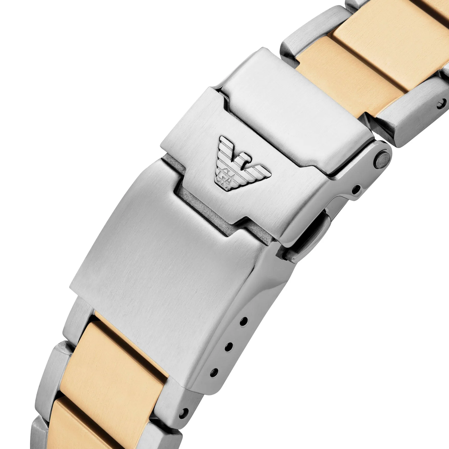 Emporio Armani World Explorer Solar 43.5mm Stainless Steel and Yellow Gold Tone Chronograph Men’s Watch