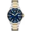 Emporio Armani World Explorer 42mm Stainless Steel and Yellow Gold Tone Men’s Watch
