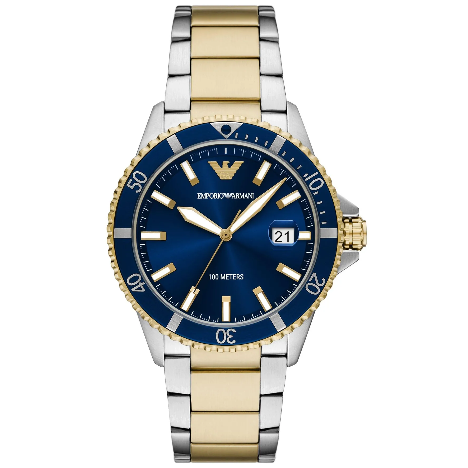 Emporio Armani World Explorer 42mm Stainless Steel and Yellow Gold Tone Men’s Watch