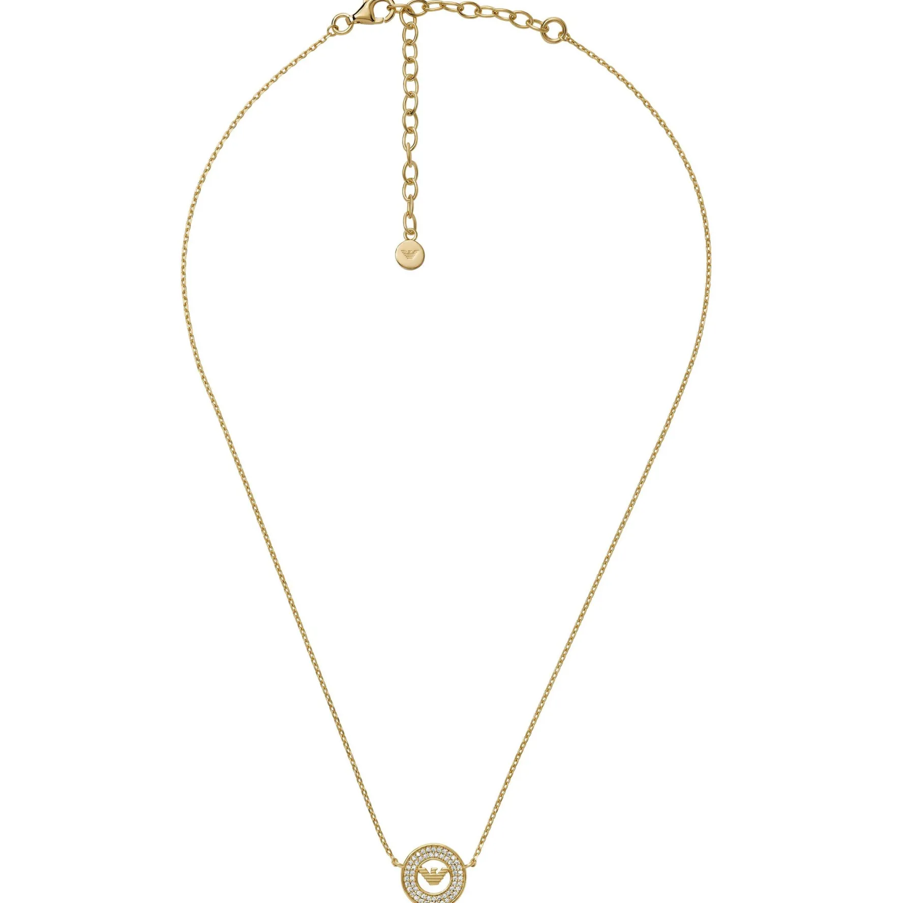 Emporio Armani Yellow Gold Tone Cubic Zirconia Ladies Necklace