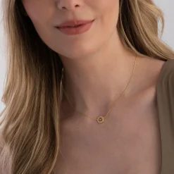 Emporio Armani Yellow Gold Tone Cubic Zirconia Ladies Necklace