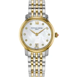 Frederique Constant Classics Slimline 30mm Stainless Steel and Yellow Gold PVD Diamond Ladies Watch