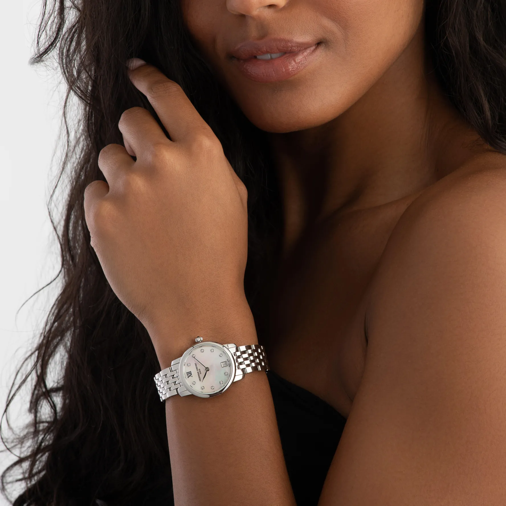 Frederique Constant Classics Slimline 30mm Diamond Mother of Pearl Ladies Watch