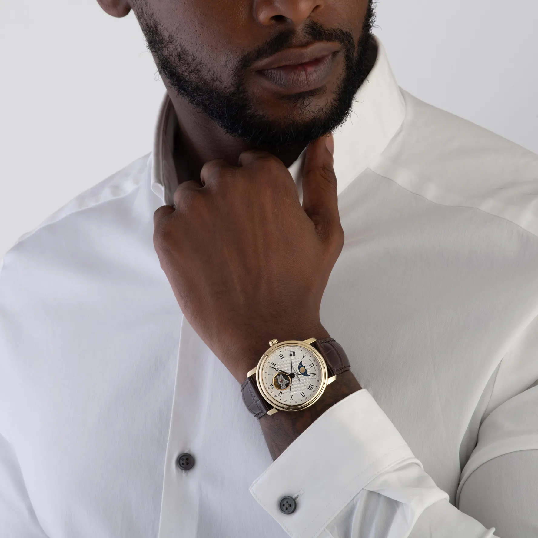 Frederique Constant Classics Heart Beat Moonphase 40mm Yellow Gold Plated Automatic Men’s Watch