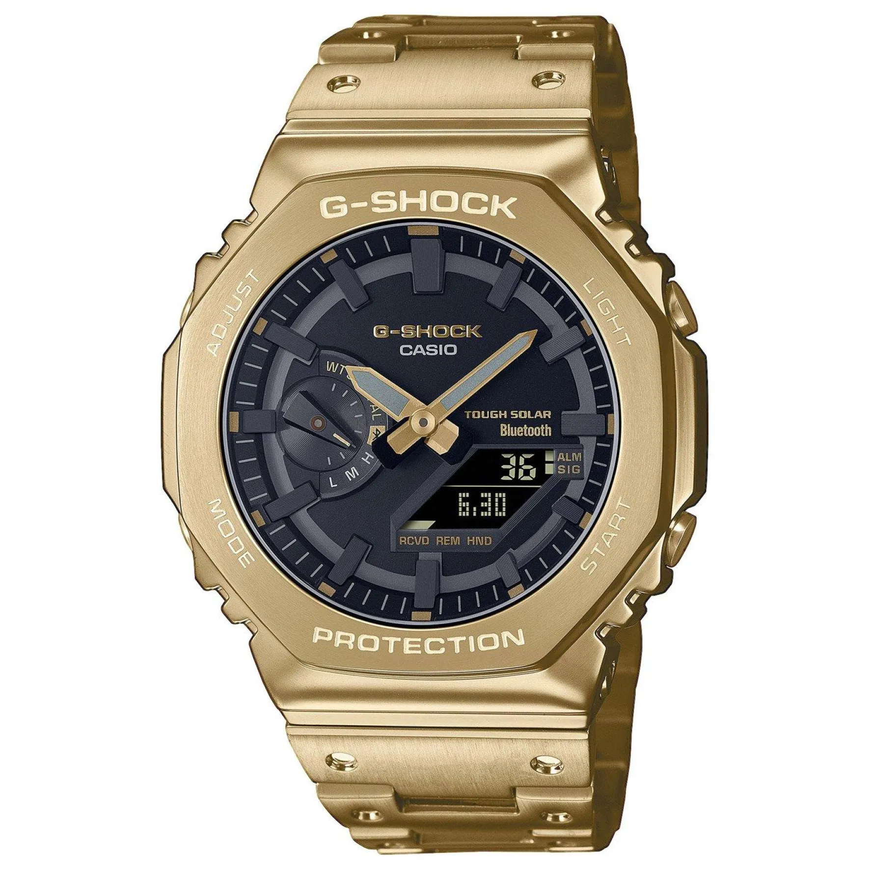 G-Shock Full Metal 2100 Series 48.6mm Yellow Gold Tone Solar Powered Men's Watch