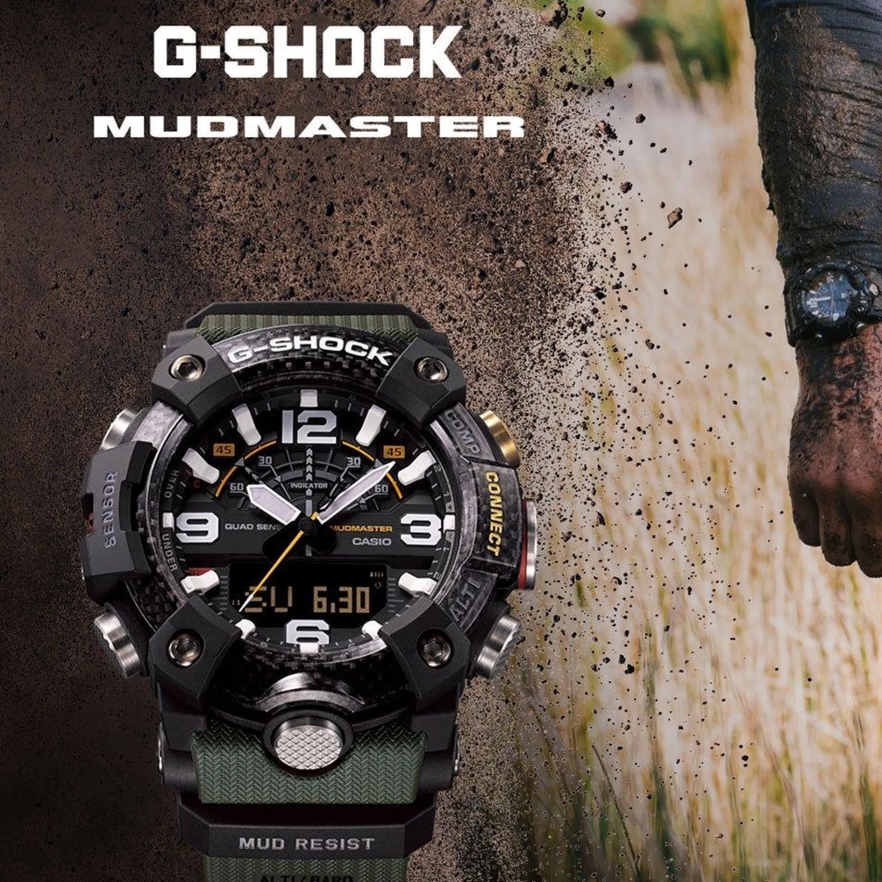 G-Shock Mudmaster Carbon Core Guard 55.4mm Green Resin Strap Men's Watch